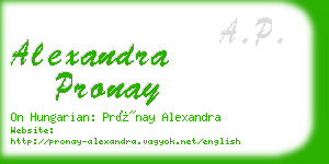 alexandra pronay business card